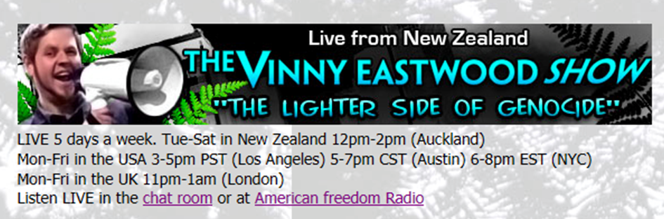Vinny Eastwood Show graphic and times