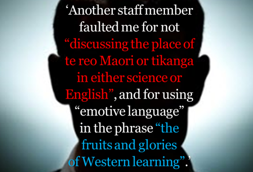 Teacher training - Another staff member faulted me for not discussing te reo Maori...